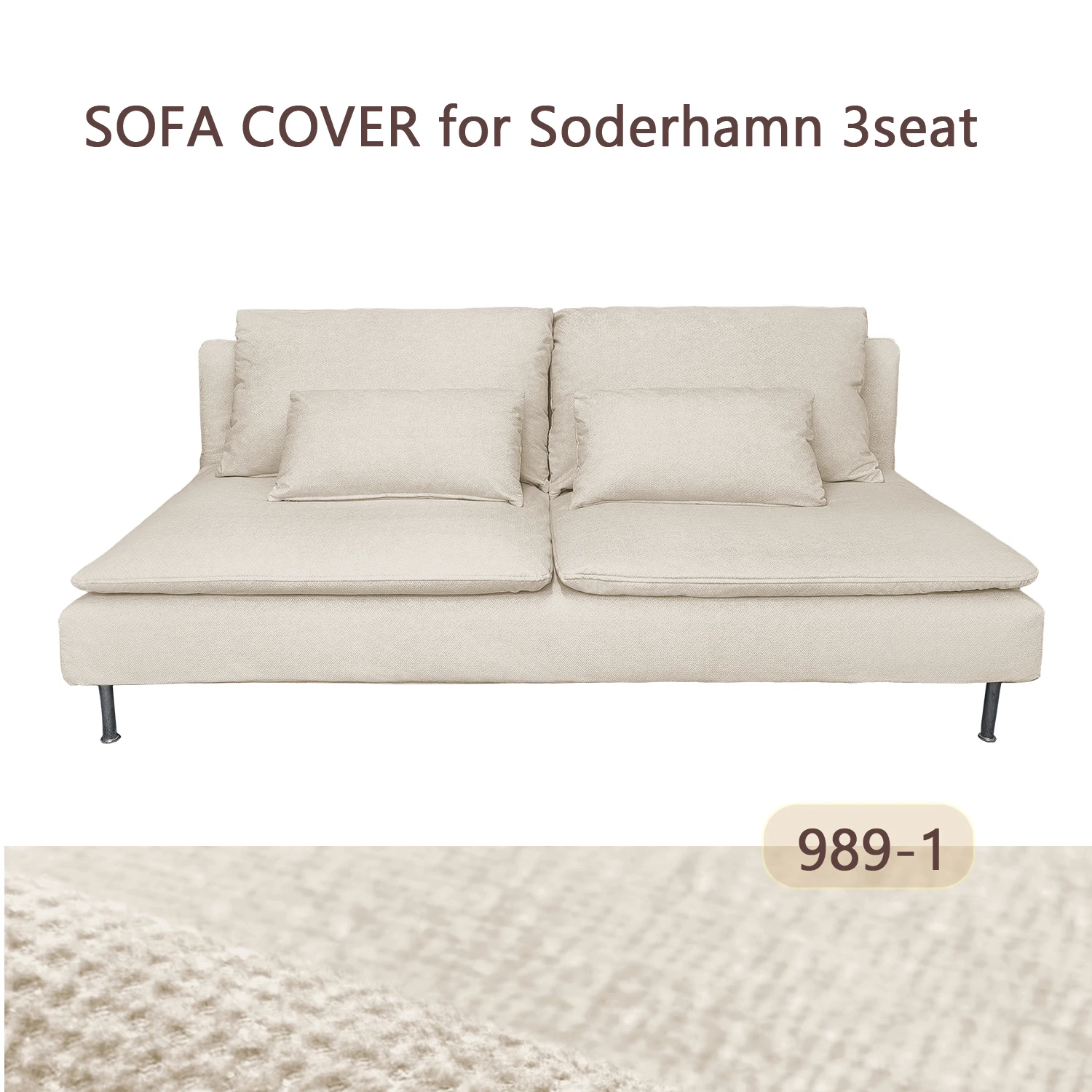 CRIUSJA Couch Cover for S&Ouml;DERHAMN 3 Seat Sofa, soderhamn covers，Sofa Cover for 2 Cushion Couch,Couch Covers with Cushion Covers