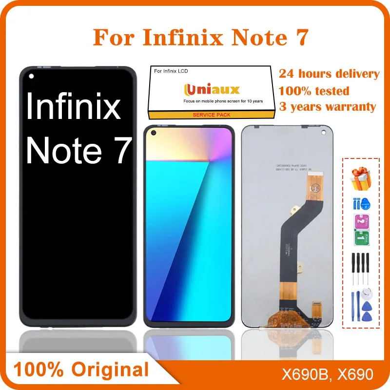 

6.95" Original For Infinix Note 7 X690 X690B LCD Display Touch Screen Digitizer Assembly Brand New LCD Repair Replacement Parts