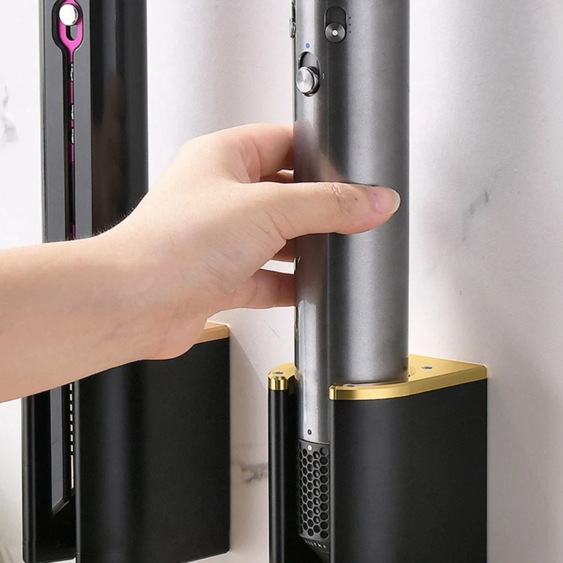 Wall Mount Holder For Dyson, Hair Dryer Holder, Universal Curling Iron Organizer Holder For Bathroom Vanity 5