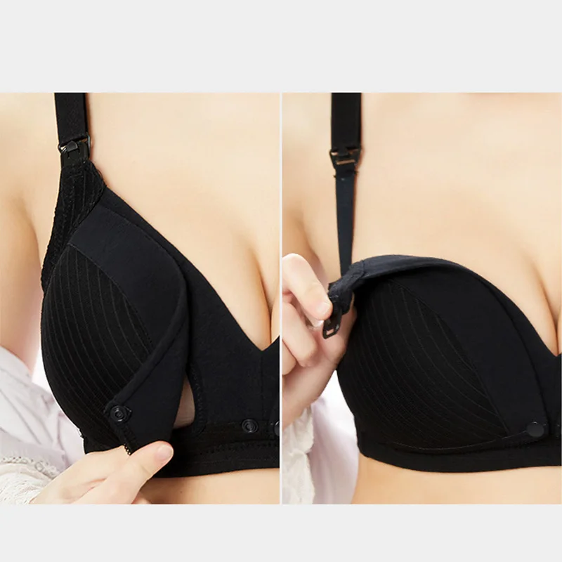 Maternity Nursing Bra Pregnant Women Mother Mama Open Breast Bra Cotton Wire Free Sleep Underwear Lactating Nursing Bralette 3