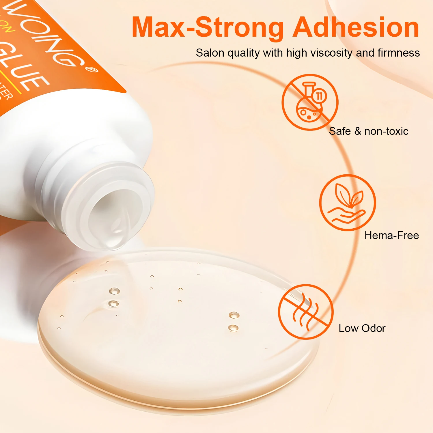 Super Strong Nail Glue For Press On False Nail Tips, Acrylic Fake Nails,Long-lasting Adhesion, Rhinestone Glue With Fast Drying 3