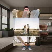 Your Picture Blanket Cover Coral Fleece Plush Customized DIY Print on Demand Dropshipping Warm Throw Blankets for Bed Bedspread 2