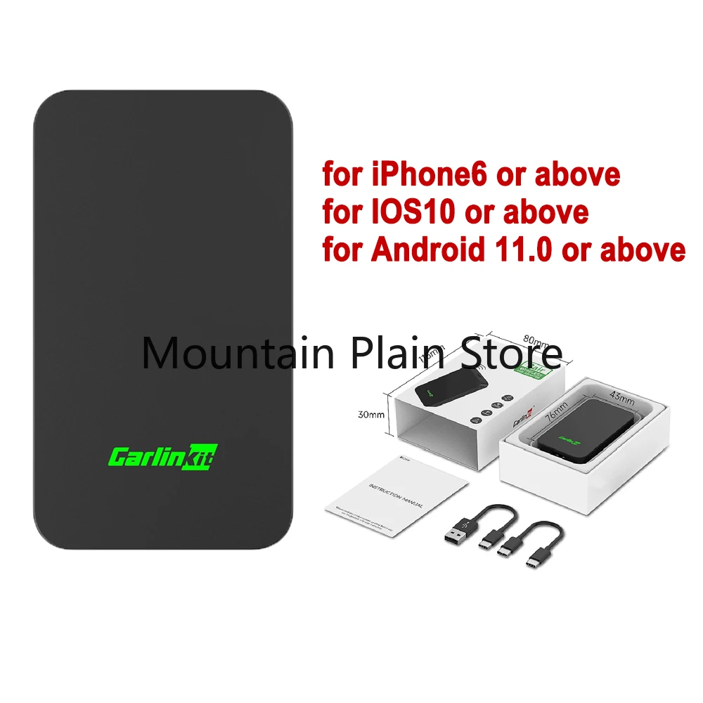 Portable Upgrade Wireless Adapter CarlinKit 5.0/4.0/3.0 2air CarPlay  Android Auto Dongle with Wired CarPlay/Android Auto