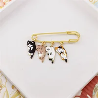 Kids Creative Cat Enamel Pins Cute Cat Breast Pins Black and White Orange Grey Pink Cat Breast Pins Lapel Badge Animal Jewelry 2