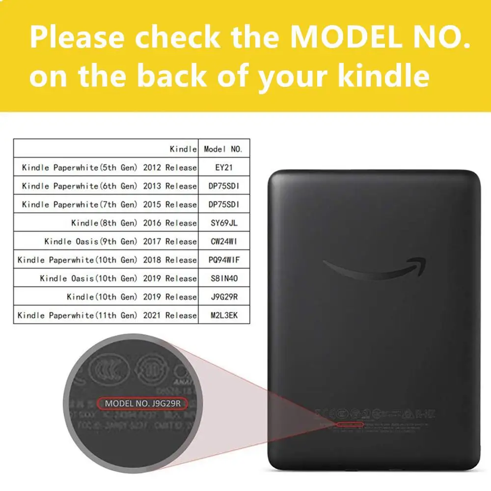 Estojo de couro protetor Tablet, capa para Amazon Kindle Paperwhite 5, Paperwhite 4, Paperwhite 1, 2, 3, 10th, 8th