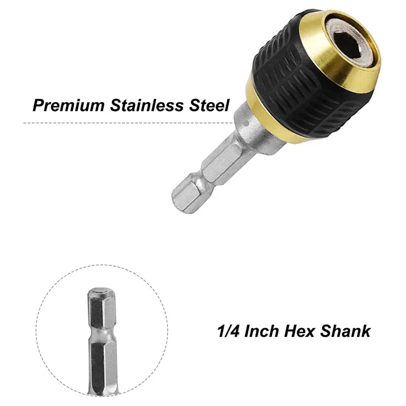 60mm 1/4" Screw Drill Magnetic Drill Bit Quick Change Lock Magnetic Drill-Bit Extender Bit Holder With Hexagonal Shank