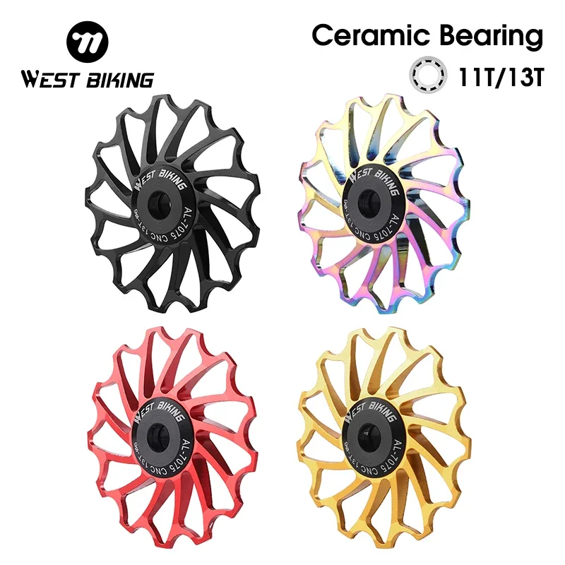WEST BIKING MTB Rear Derailleur CNC Pulley Wheel 11T 13T Ceramic