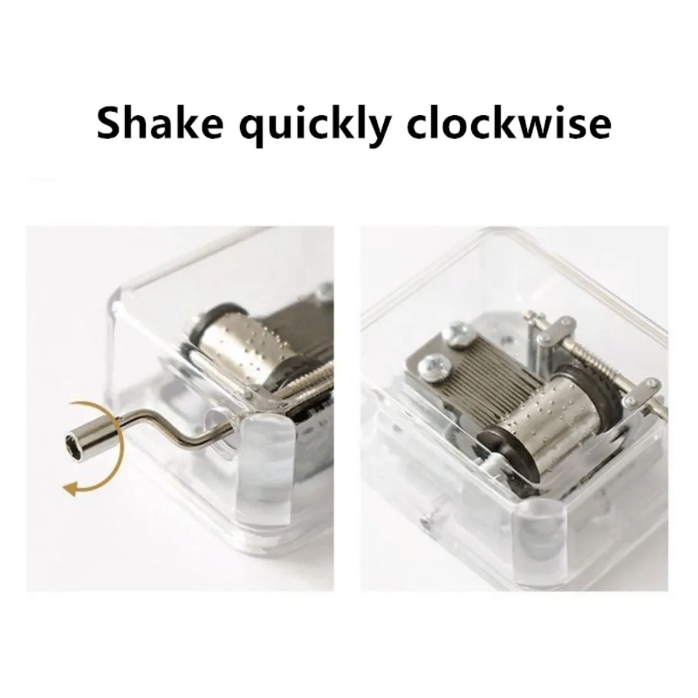 Mini Hand Cranking Music Movement DIY Music Box Decorative Collectibles 14 Designs Music Available Cute Christmas Gift with box 4