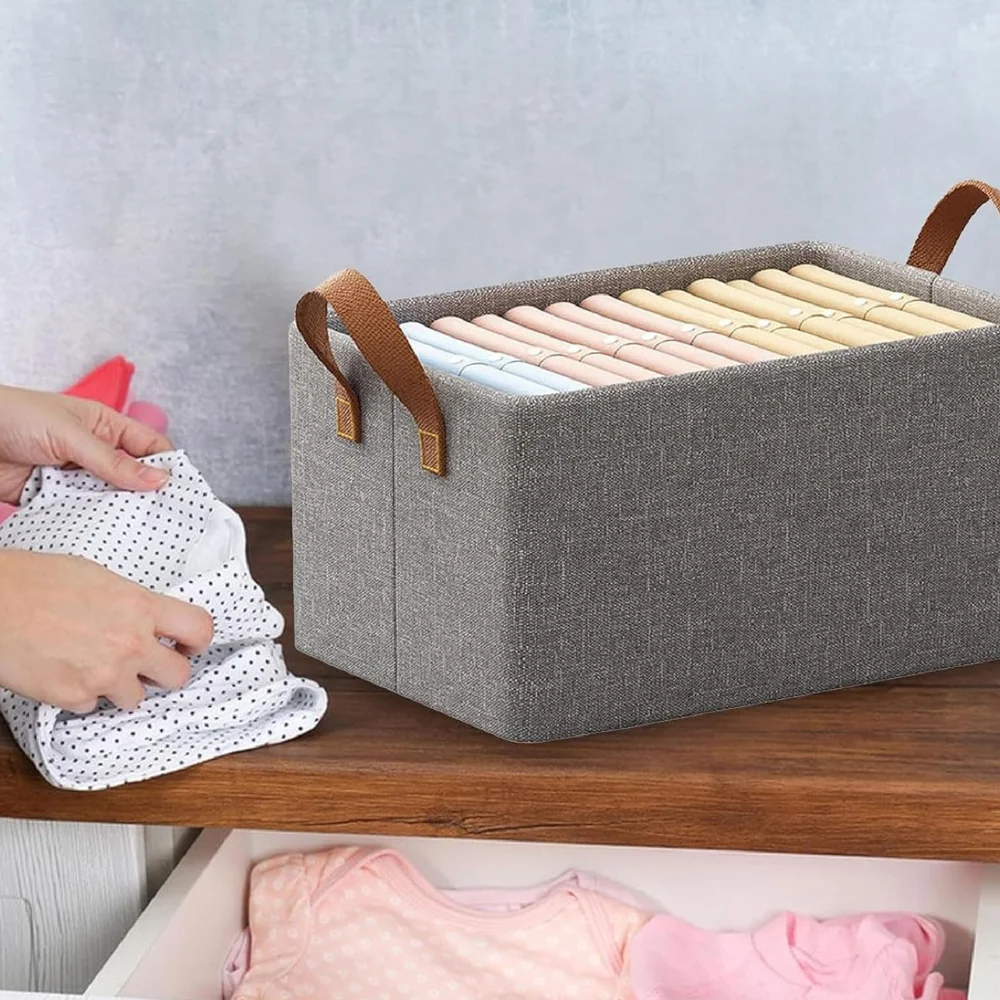 1Ppcs Clothes organizer, foldable household drawer-style clothing wardrobe layered storage box, portable fabric cationic storage 4