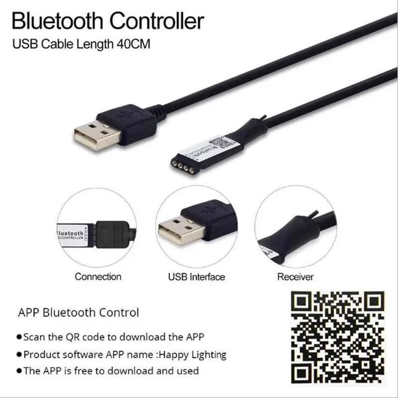 USB Bluetooth RGB LED Controller With 24Key IR Remote Music Timer Phone APP Control For 5V 2835 3528 5050 SMD COB TV Strip Light Sa386470938f54dbaa4ffdcc3677c6cd9g
