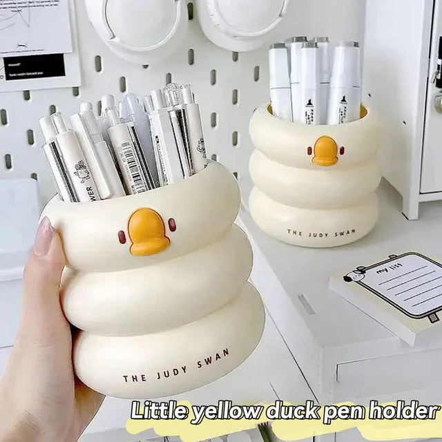 Kawaii Round Pen Holder Cute Cartoon Pencil Stand Desktop Large Capacity Storage Pen Holder School Student Stationery Supplies 1