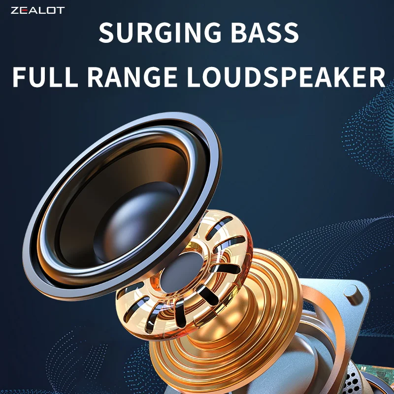Zealot-S32 Wireless Speaker Outdoor Portable Subwoofer Speaker, Waterproof IPX 6, Dual Pairing,1800mAh Battery. 3