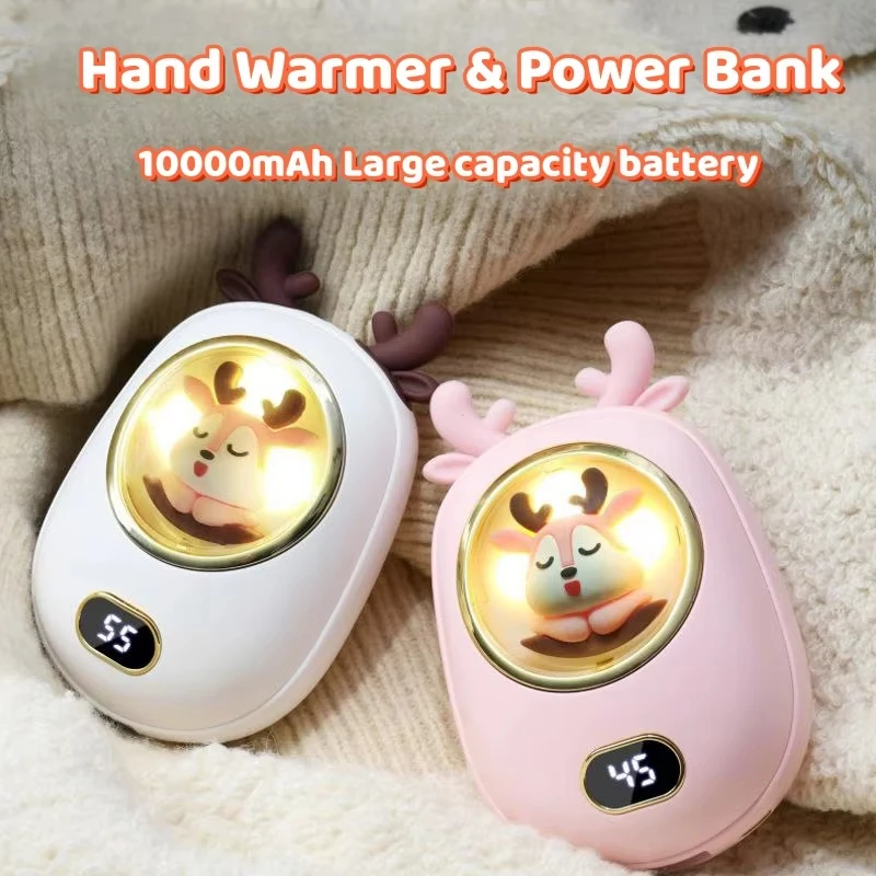 Portable Hand Warmer Xiaomi Cartoon 10000mAh 2 in 1 Three Levels Of Temperature Adjustment Digital Display