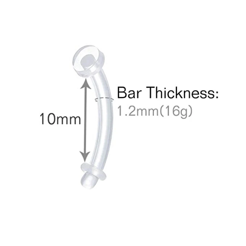 Clear Piercing Retainers Septum Retainer Studs Flexible Lip Ear Nose Tongue Ring Nipplering Cartilage Rook Daith Horseshoe