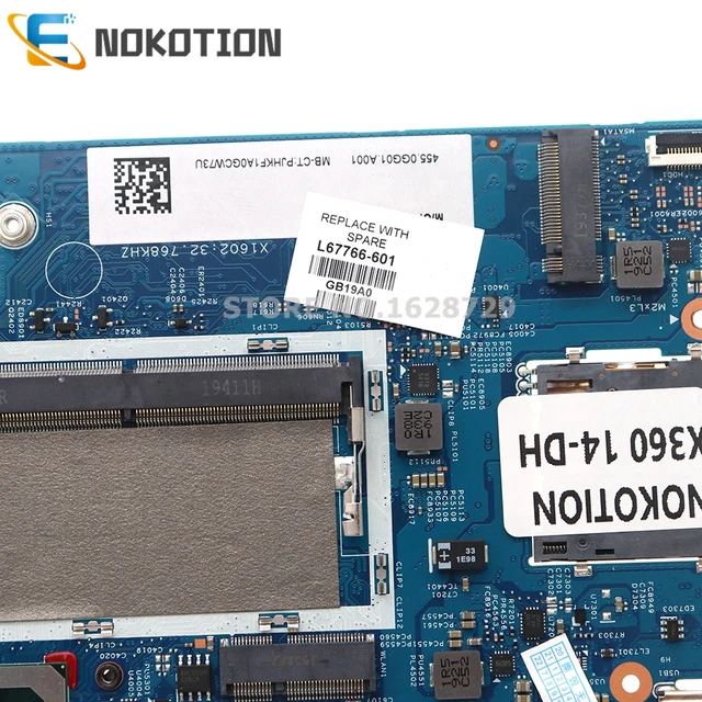NOKOTION 18742-1 448.0GG03.0011 for HP Pavilion X360 14M-DH 14M-DH1001DX PC Motherboard With I3/I5 CPU L67767-601 L67766-001 4