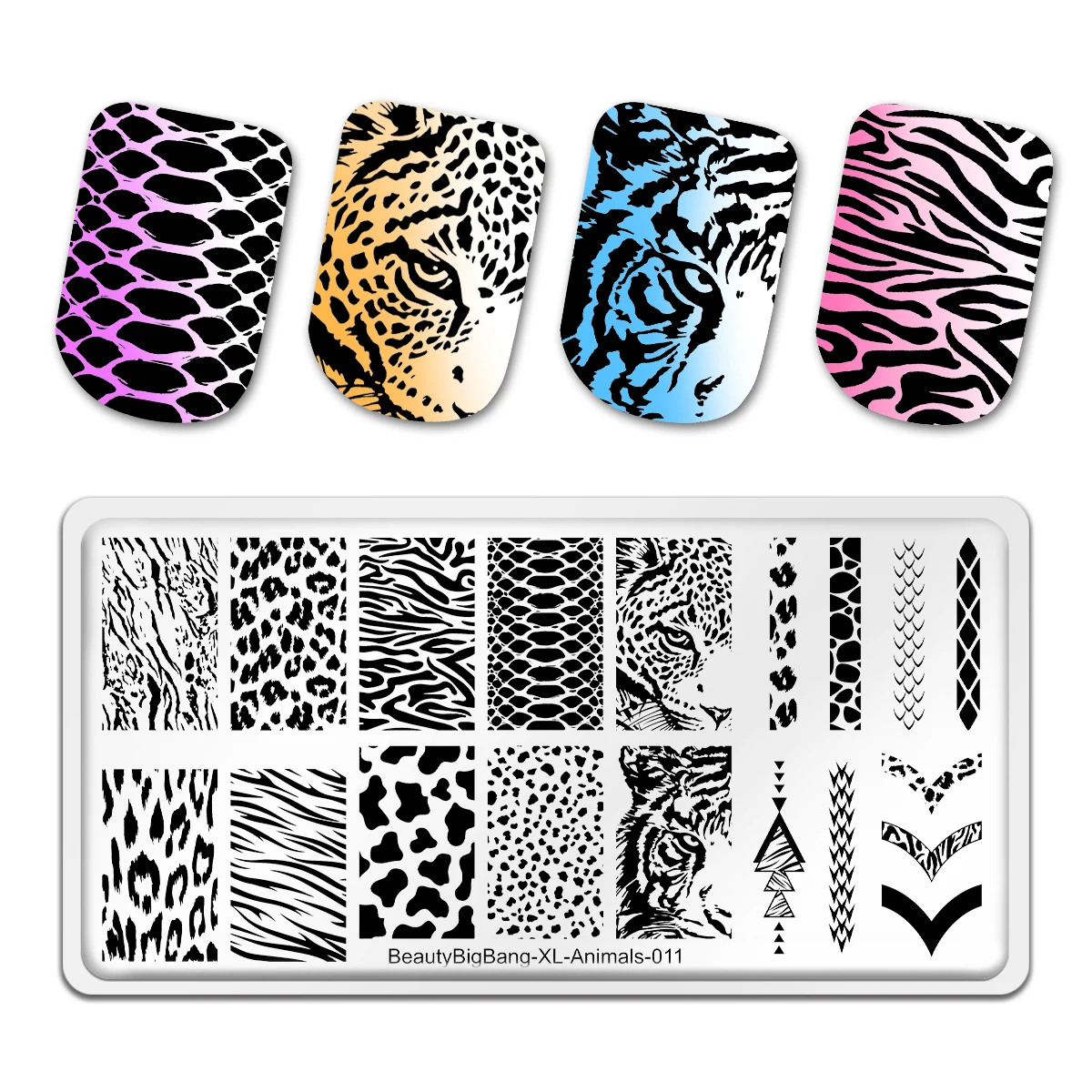 BeautyBigBang 2022 NEUE Tiere Nagel Stanzen Platten DIY Leopard Serpentin Zebra Nail art Schablone Stanzen Vorlage Platte