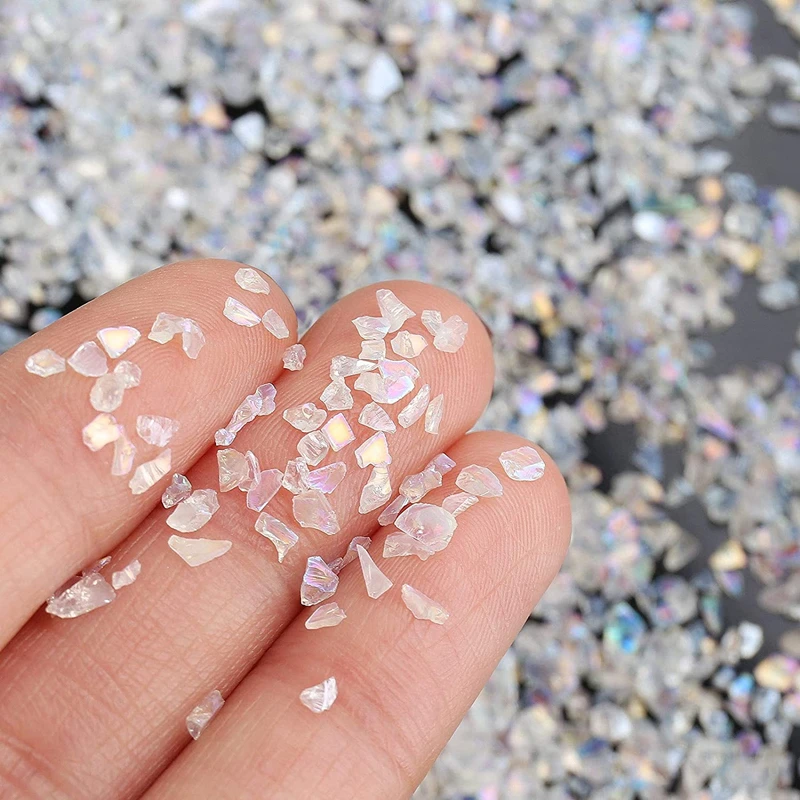 Sparkling Crushed Glass Glitter Fillers for DIY Crafts and Jewelry Making