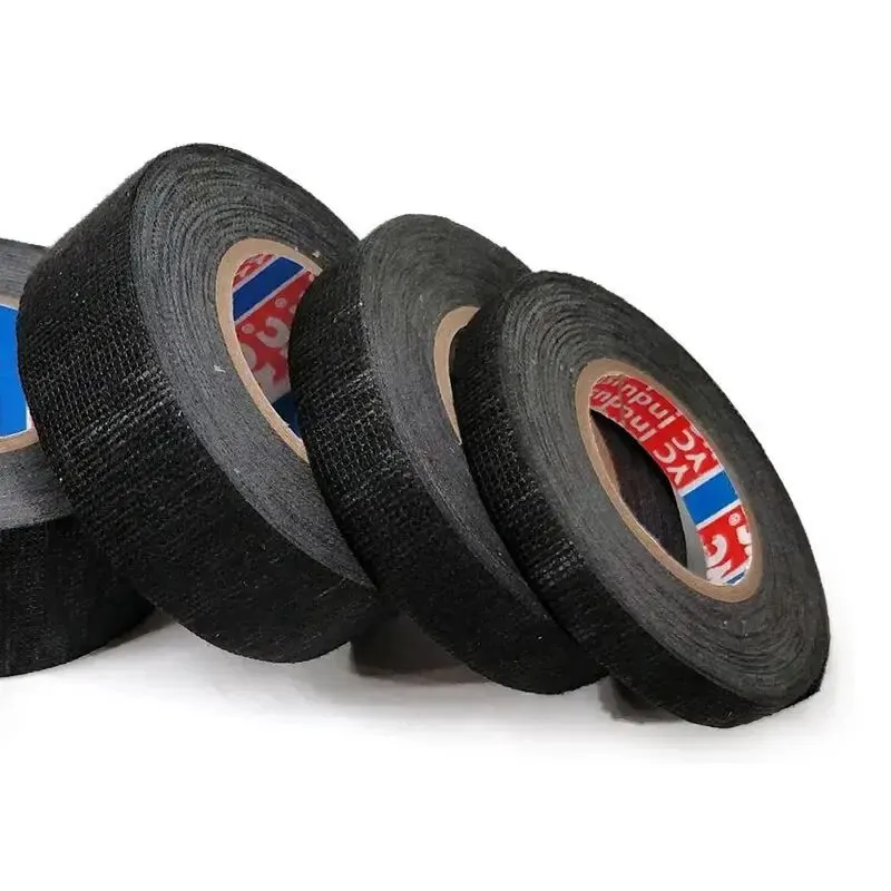 15M Car Flannel Wire Harness Tape car wire harness tape Cloth Flame Retardant Tape Cloth-Based Flannel Black Polyester Fiber Wrapping Glue Line