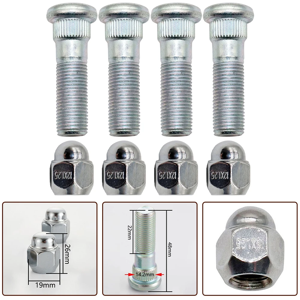 Car Accessories Wheel Hub Bolt Stud 28171AJ000 28365FE001 For Forester 2009-*1.25 Steel Stud & Nut SET car wheel hub ring wheel locking hub wheel hub oil seal bearing set