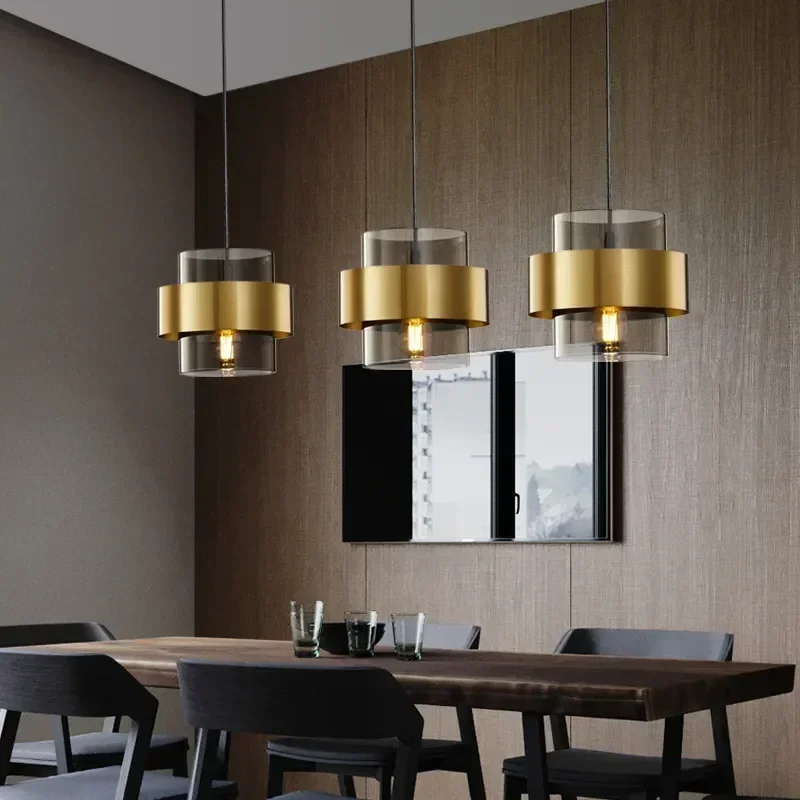 

Postmodern Minimalist Creative Personality Led Pendant Lights Luxury Golden Aisle Restaurant Bedroom Bedside Small Chandelier