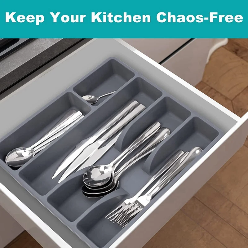 Storage Rack Organizer Box Utensil Organizer Cutlery Organizer Tray Plastic Flatware Organizers 3