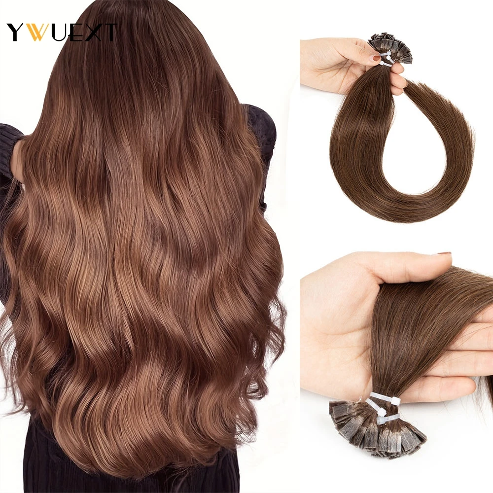 플랫 팁 인간의 머리카락 확장 스트레이트 14 18 핫 퓨전 헤어 익스텐션 케라틴..