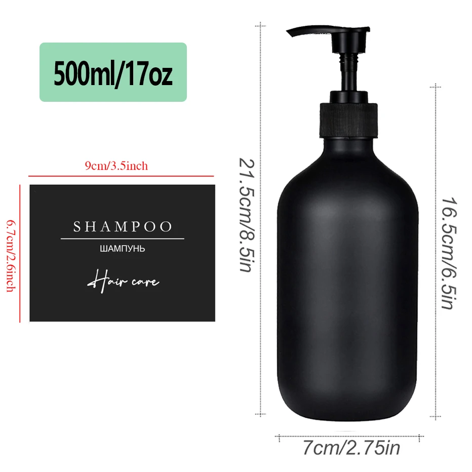 Soap Dispenser Bathroom Shower Shampoo Body Wash Bottle Refillable Kitchen Dish and Hands Soap Liquid Container