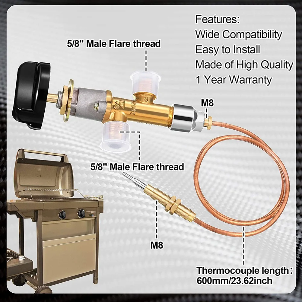 Low Pressure Gas LPG Fireplace Failure Safety Control Valve Kit Gas Heater Thermocouple Replacement