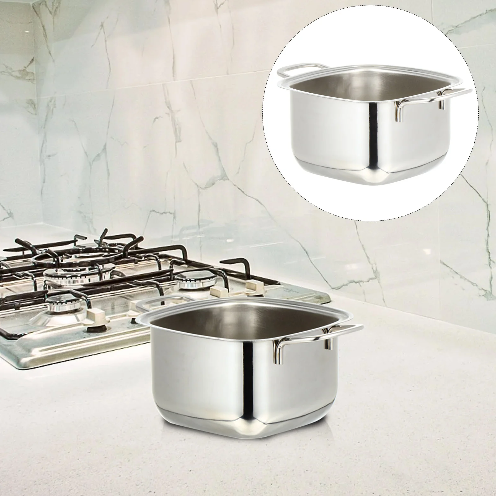Hot Pot Divider Cooking Pot Induction Cooker Gas Furnace Silver