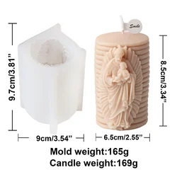 Elegant 3D Virgin Mary Silicone Candle Mold for Religious Home Decoration (Jesus Mold1)