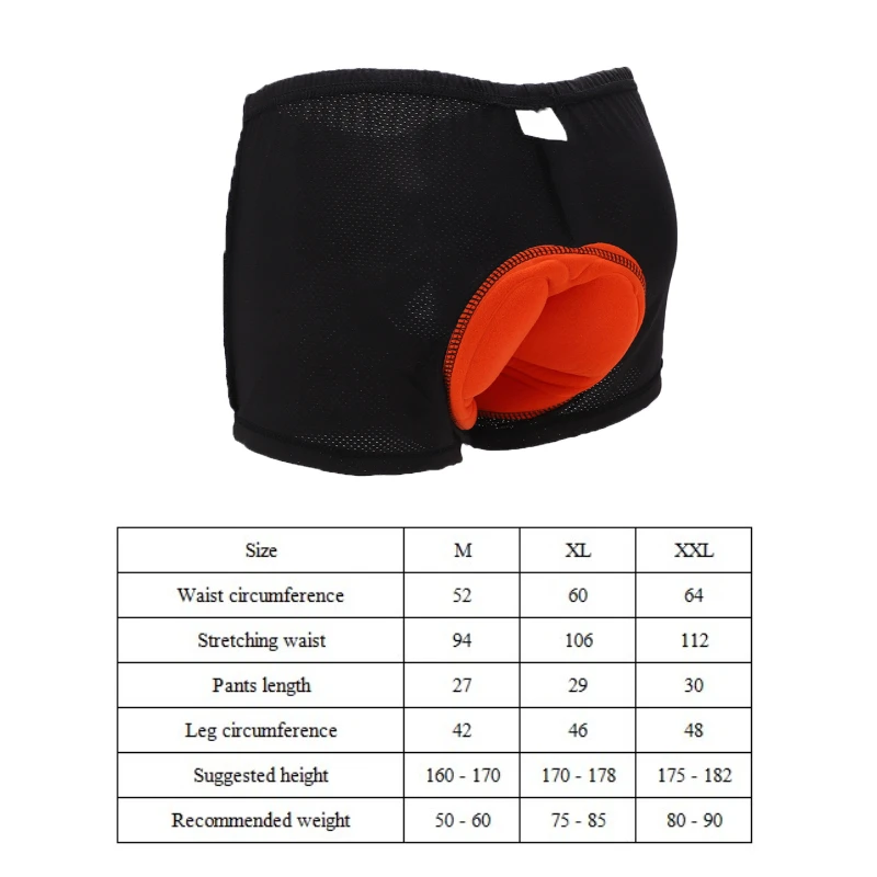 Mens Padded Cycling Shorts Padded Shorts Elastic Soft Convenient Practical for Exercise Indoor Training