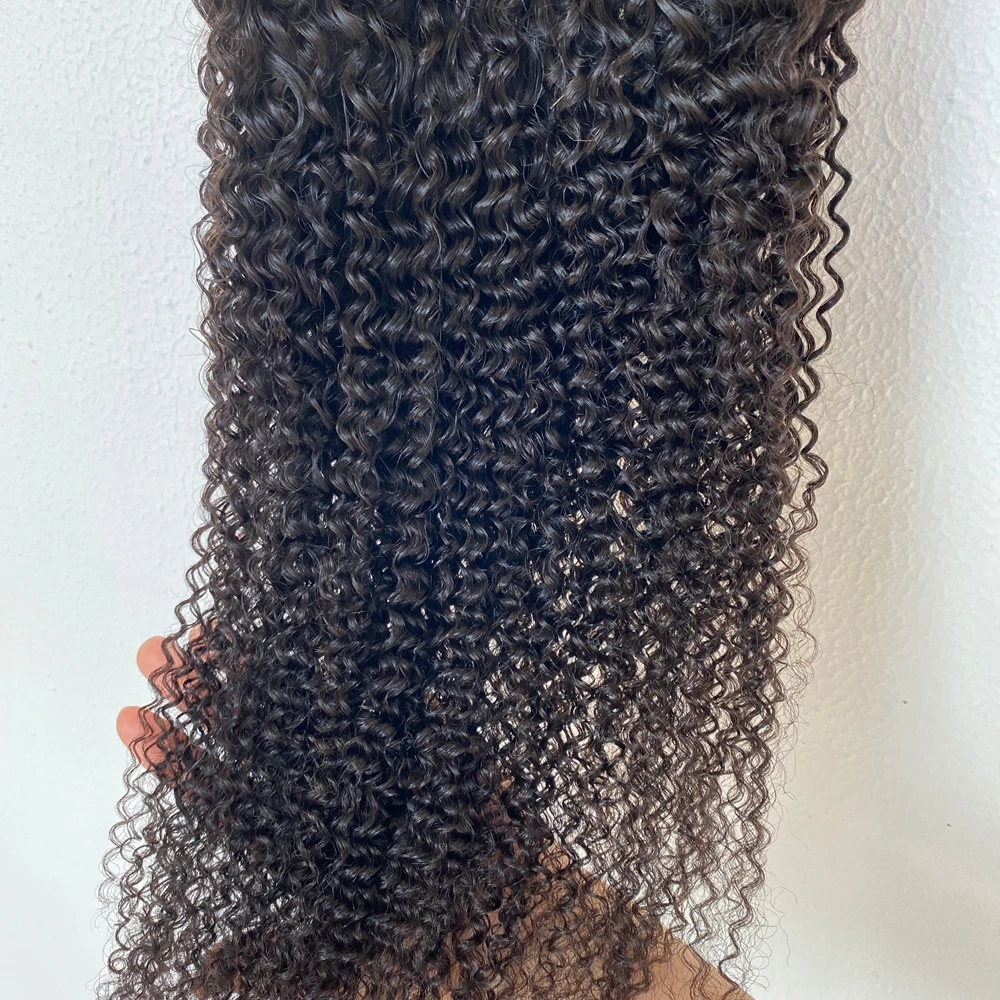 Afro Kinky Curly Invisible Melt Skin Lace Closure 6x6 7x7 13x6 Frontal Human Hair Pre Everything HD Lace Natural Color For Women