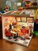 Play House Dollhouse Miniature House 3D Puzzle Coffee Shop Bookstore Convenience Store Assembly Toy With Lights Scenario Display 6