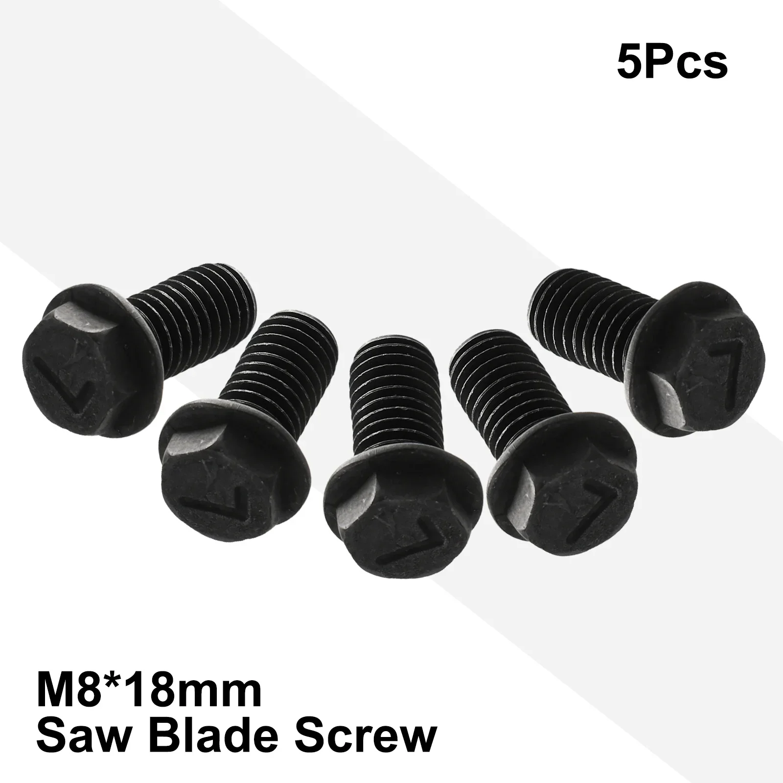 Long lasting and Easy to Use Set of 5 M8 x 18mm Left Hand Thread Hex Flange Saw Blade Screws for Cutting Machine