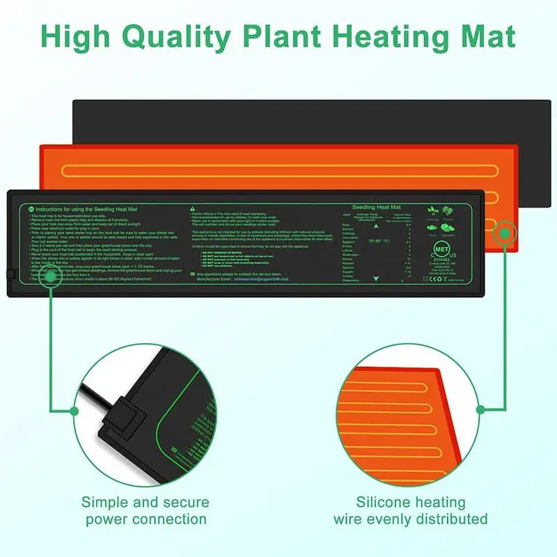 Seedling Heat Mat Durable Plant Heating Pad Waterproof Heating Pad For Indoor Home Gardening Seed Starter 4 X 20.67