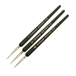 Premium 3-Piece Fine Detail Wolf Hair Brush Set (1SET)