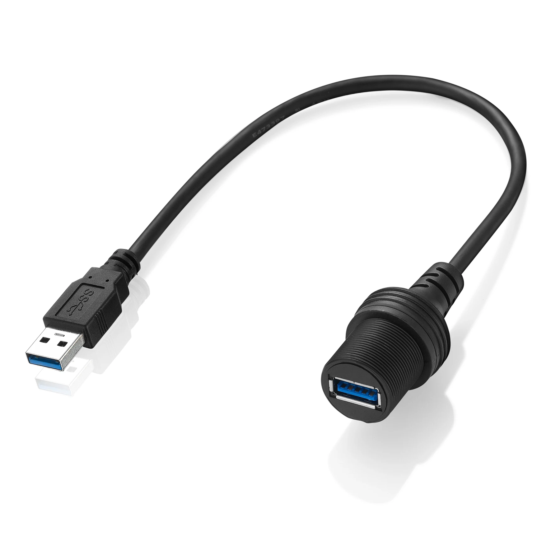 Bochara 대시 보드 USB 3.0 USB 2.0 남성-여성 케이블 플러시 마운트 패널 자동차 오토바이 보트에 대한 커버 차폐 방수