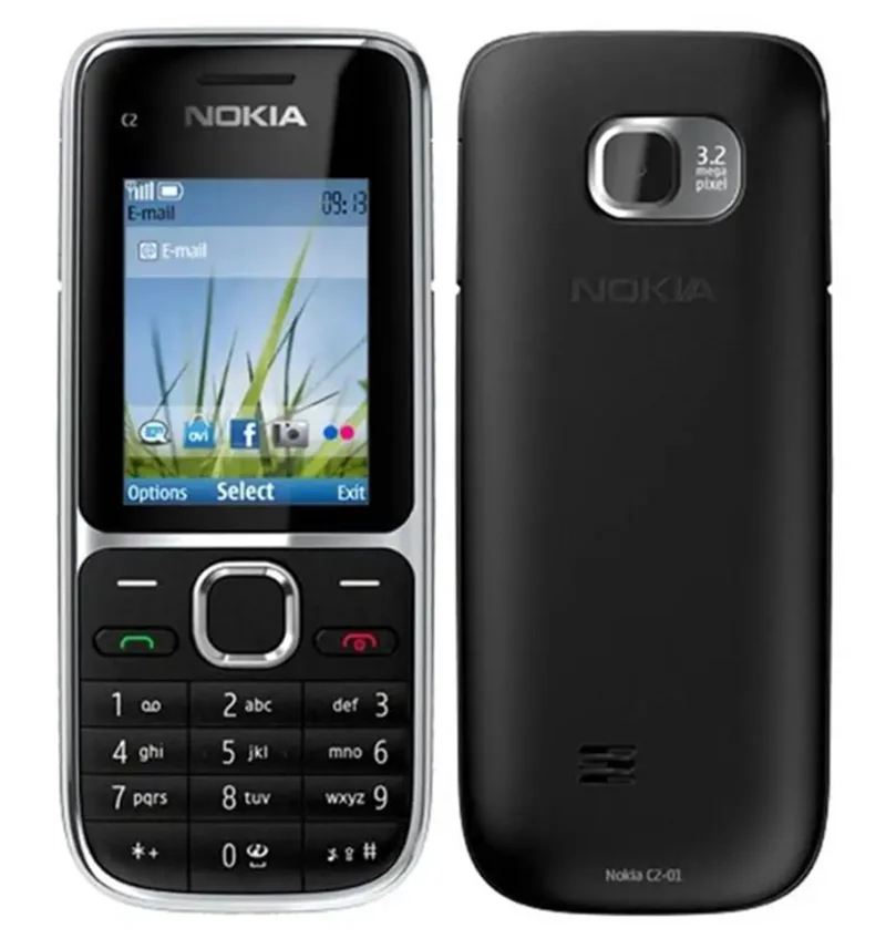 Nokia C2 C2-01 GSM Mobile Phone Hebrew Keyboard Support The Logo on Button Unlocked 2G 3G Cellphone used phone 3