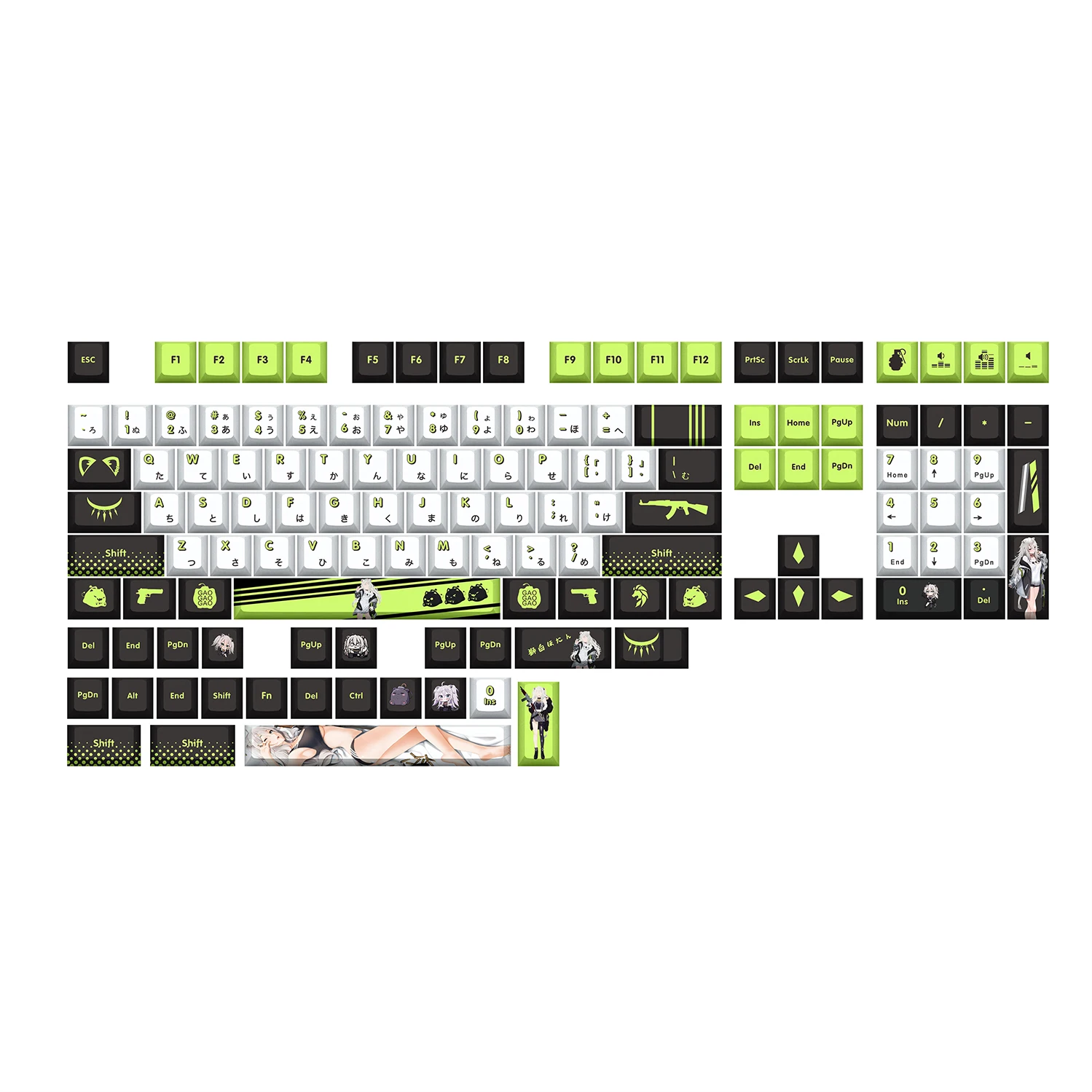 Shishiro Botan-hololive Vtuber Key Cover Pbt Dye Sublimação Cereja mx Cruz Eixo Switch Keycap Teclado Mecânico - Imagem 5