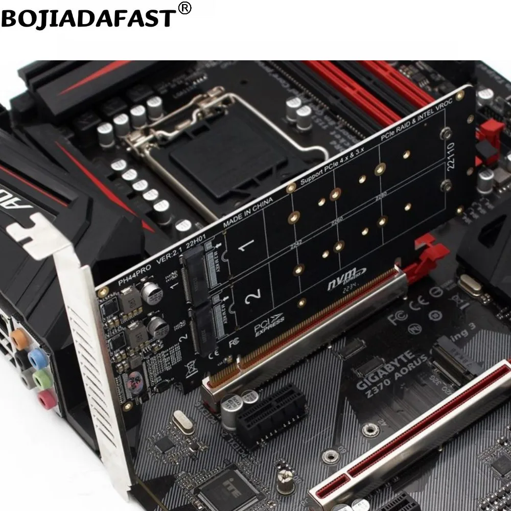 Pci-e 4.0 16x a x Ngff M.2 Chave-m Chave b Mais m Nvme Ssd Conversor Adaptador Cartão Apenas Suporte Placa-mãe Pcie Bifurcação - Imagem 4