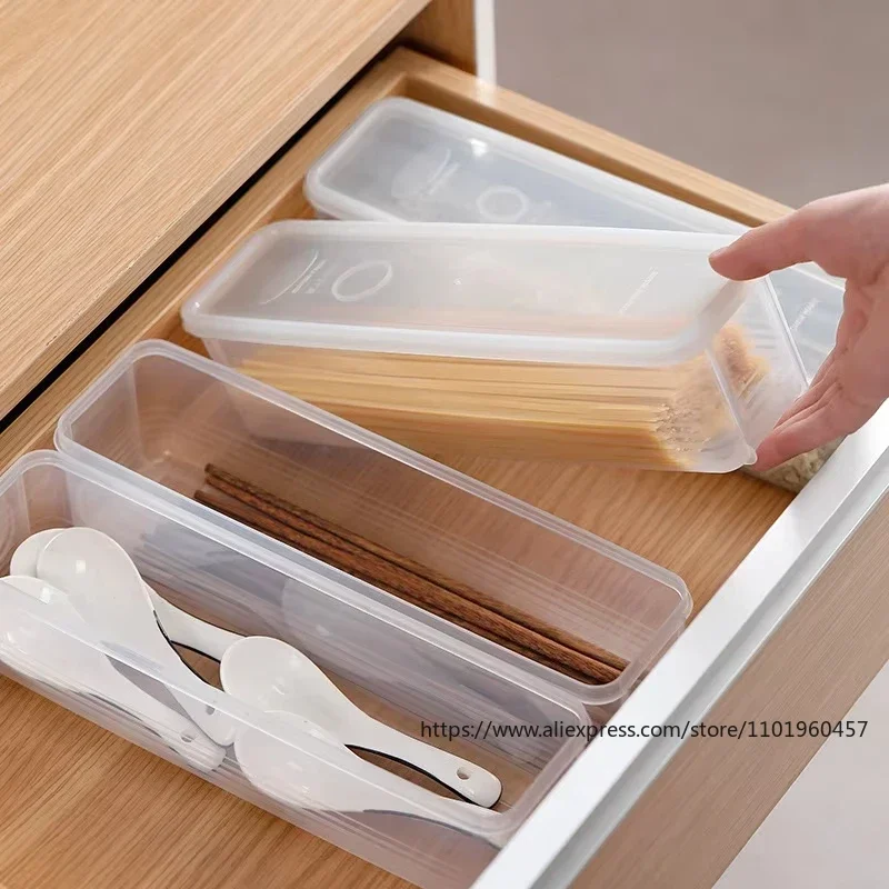 Kitchen Noodle Spaghetti Container Household Cereal Preservation Storage Box with Cover Spaghetti Box Kitchen Food Container