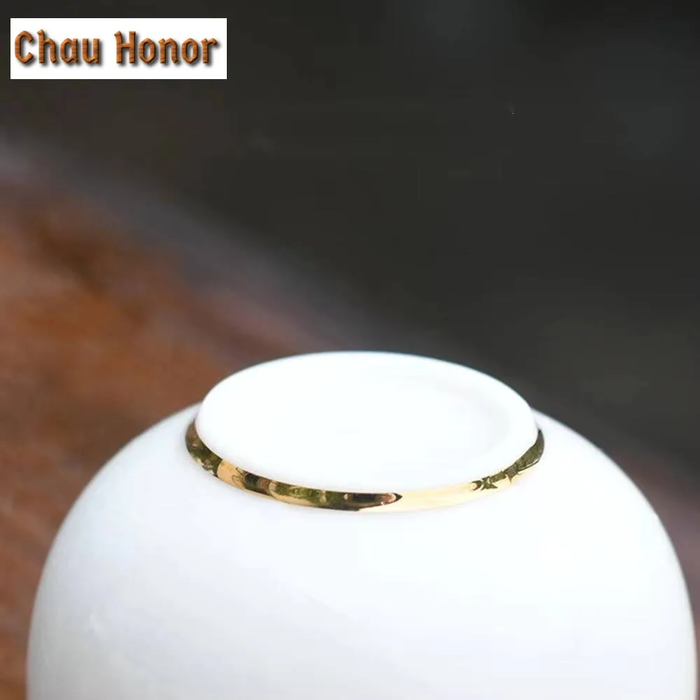 120ml Dehua White Porcelain Teacup Creative Flay Crane Art Master Cup Large Puer Tea Bowl Coffee Mug Kung Fu Tea Drinkware Gift