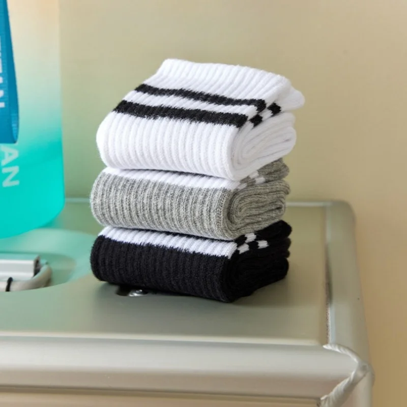 Men Women Mid Calf Socks Black White Grey Casual Crew Socks Ultra Soft Breathable Unisex Sports Work Daily Outfits 6 10 12 Pairs sports socks casual socks breathable socks solid color socks black socks athletic socks gym socks solid colour socks mid calf socks