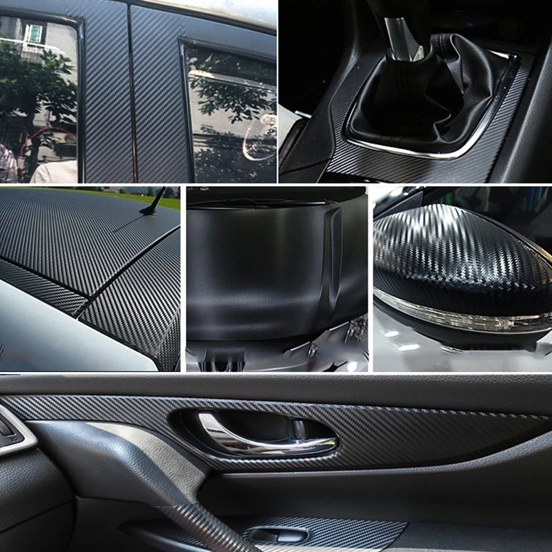 7D Carbon Fiber Premium Epoxy High Gloss Black Vinyl Automotive