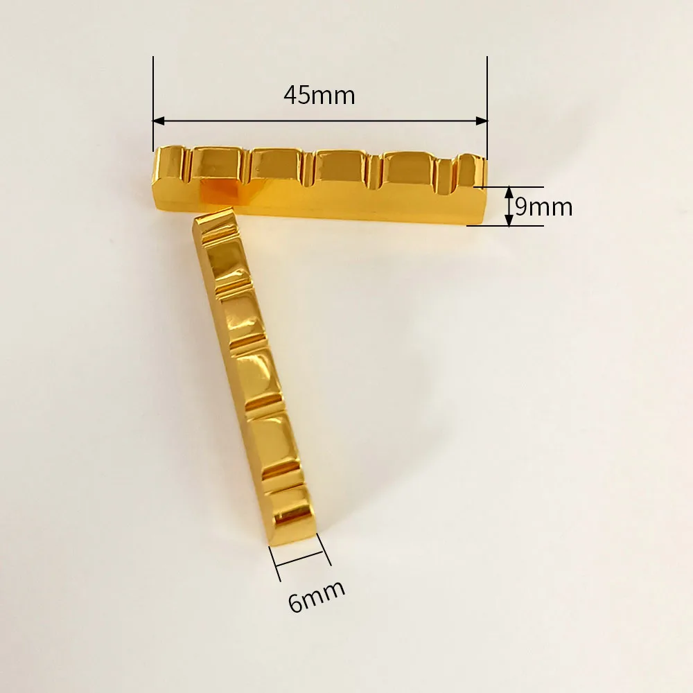 4/5/6 Saiten Messingmutter und Sattelschnur Multi Size Messing vergoldet für E-Gitarre, Akustikgitarre, Bassgitarrenteile – Detail 2