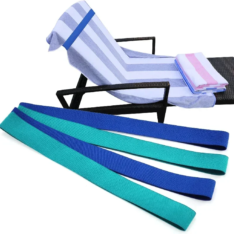 4Pcs Towel Band Beach Chair Straps Stretchable Color Rubber Fixing Clips Ship Essentials Silicone