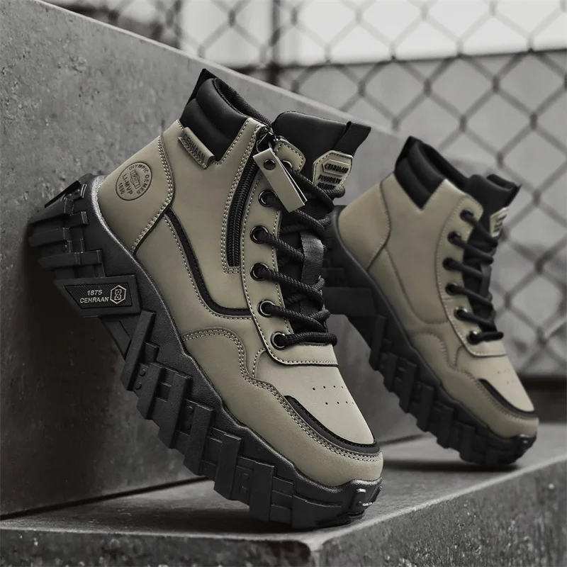 Botines altos de hombre para invierno con forro casuales_voghion.com