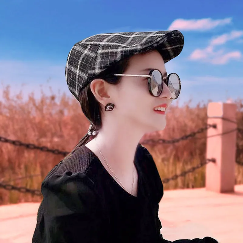 Men Women Beret Linen Newsboy Cap Herringbone Breathable Summer Gatsby Ivy Cabbie Driving Hunting Hat beret hat