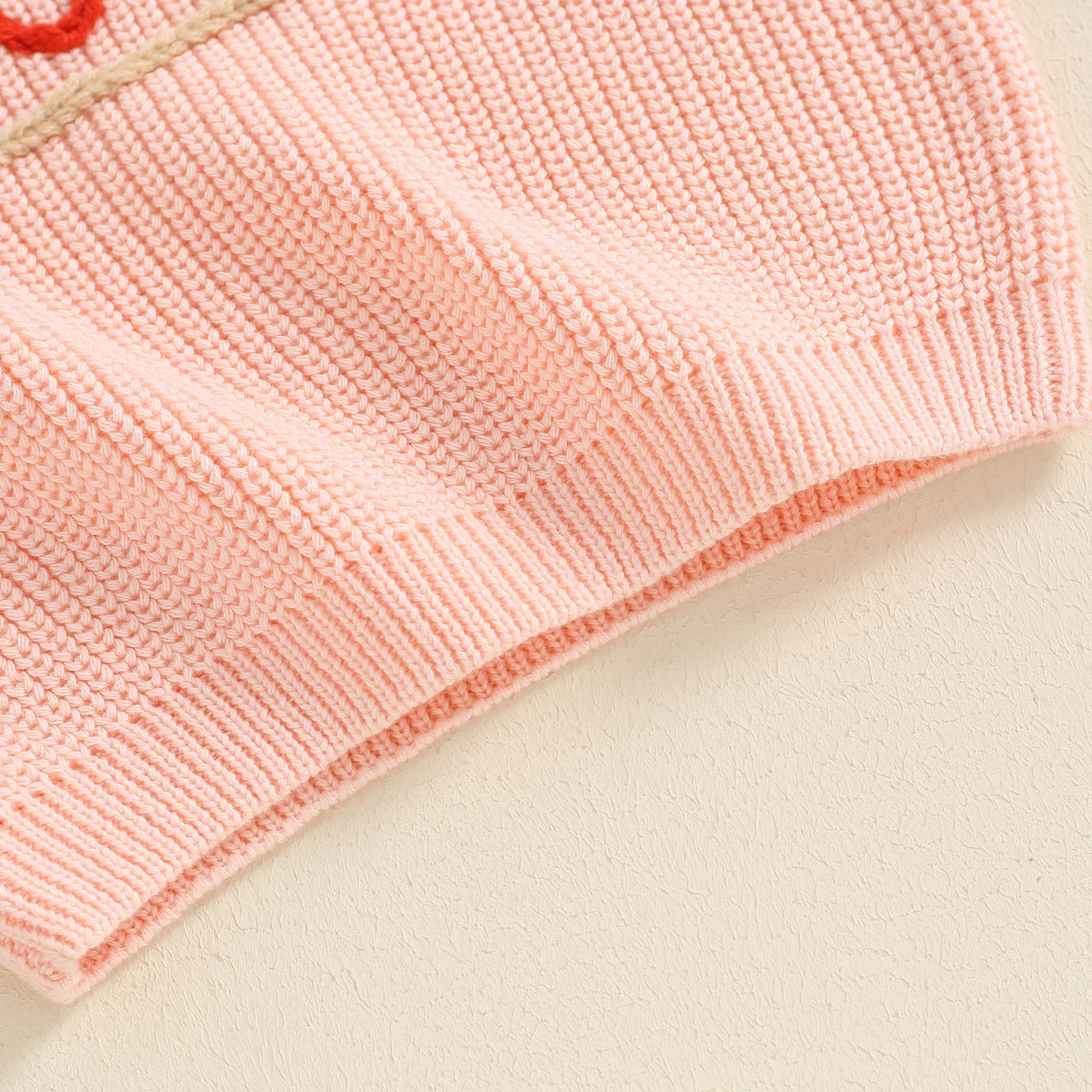 여아 남아 니트 스웨터, 가을 겨울  크로셰 점퍼 의류,  긴팔 케이크 자수 니트웨어