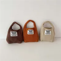 Children's Bag With Label 2023 Korean Autumn Winter Woolen Fashionable Girls' Handheld Bag Knitted Bags For Girls 1